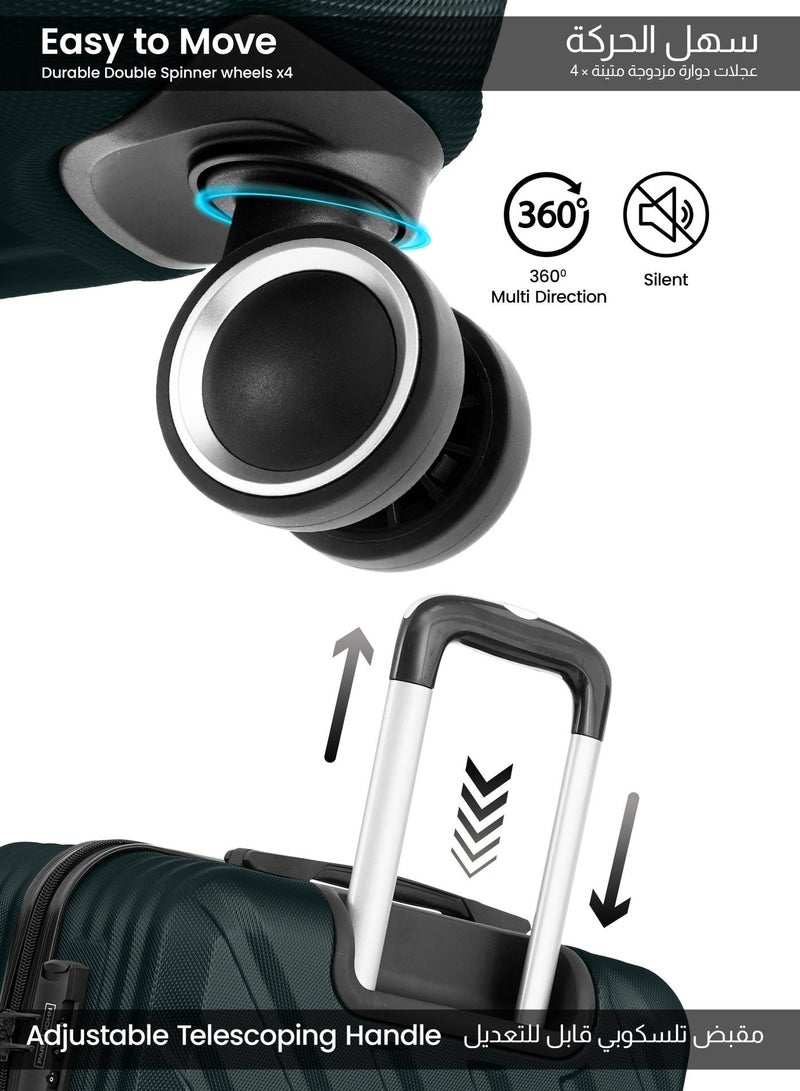 بارا جون حقيبة أمتعة أورورا صغيرة الحجم (20 بوصة) مصنوعة من مادة ABS الصلبة مزودة بأربع عجلات دوارة وقفل - Image 3