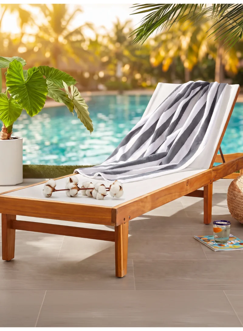 Donetella 100% Cotton Terry Beach Towel | 500 GSM | 1 Piece | 90x180 cm Oversized | Cabana Stripes | Highly Absorbent, Quick Dry | Large Pool, Swim, Bath & Travel Towel