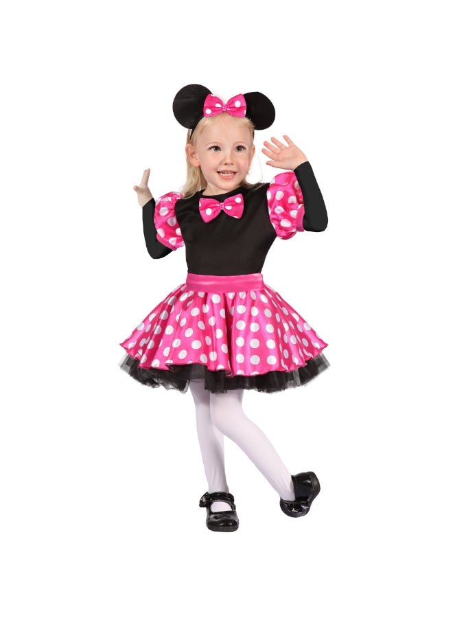 Ciao زي الفأرة الوردية توبينا فوكسيّا للفتيات من 4-6 سنوات | زي لطيف مع فستان منقّط وعصابة رأس - Image 2