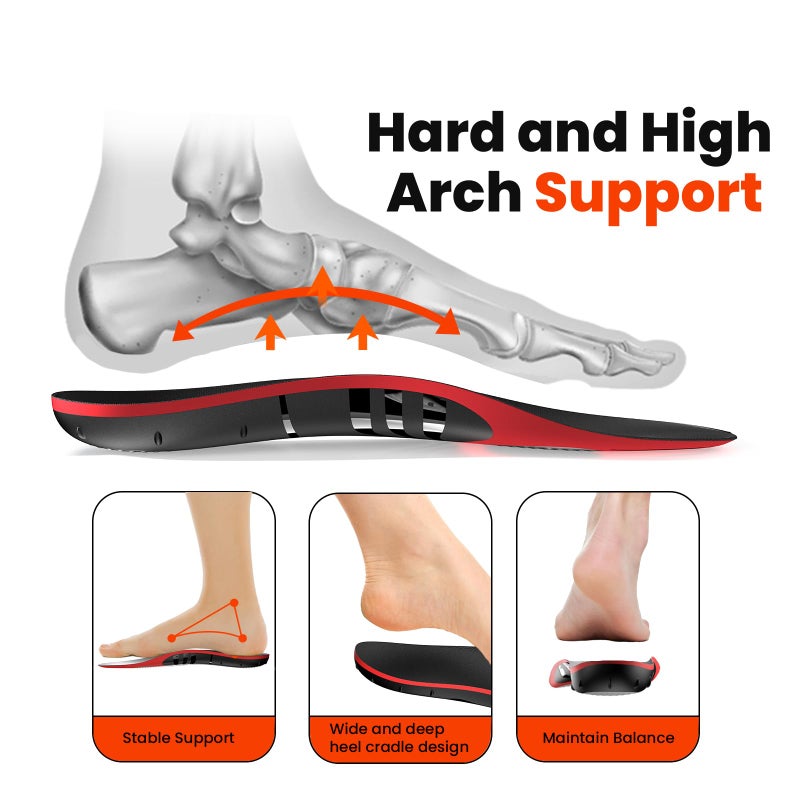 Kimihome Plantar Fasciitis Relief Insoles - High Arch Support Inserts - FSA Eligible Items Only List - Heel Cups & Shoe Inserts for Heel Pain Relief - Planter Facetious Relief Support Inserts - XS - Image 5