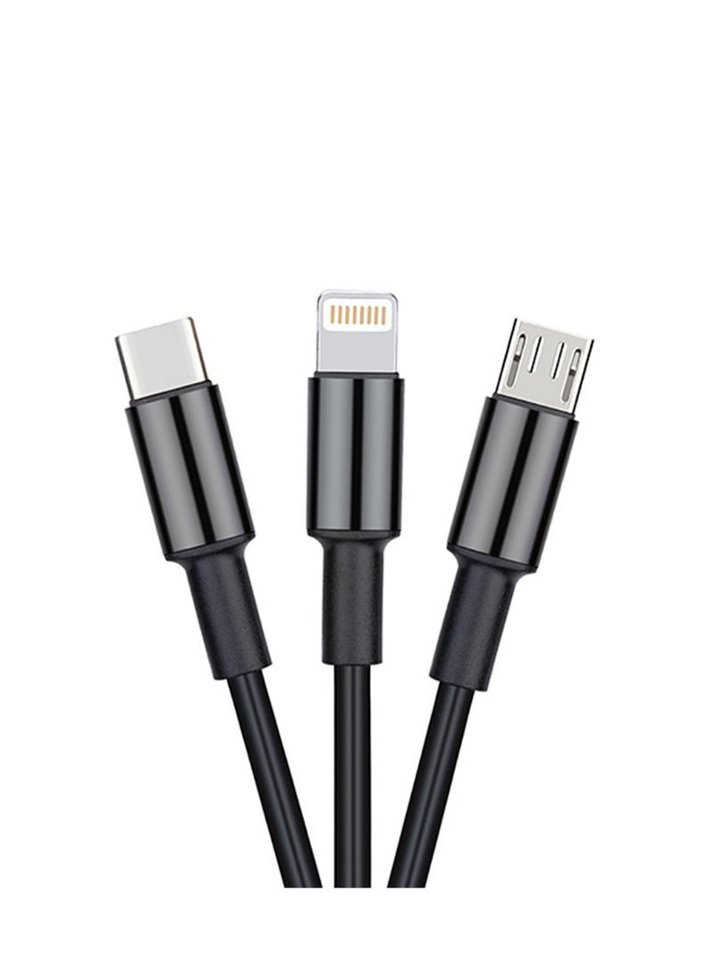 Xcell كابل USB-A إلى Lightning وType-C وMICRO من X.CELL A31 باللون الأسود - Image 2