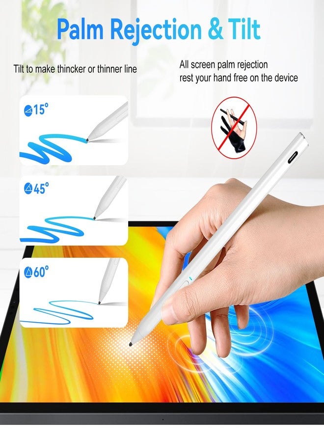 EVACH USI 2.0 Stylus Pen for Chromebooks with Fast Charging, Palm Rejection Stylus Pen for Chromebooks Acer Spin,ASUS Flip,Lenovo Duet/IdeaPad/Flex,Amazon Fire Max 11/Fire HD 10, Google Pixel, White - Image 4