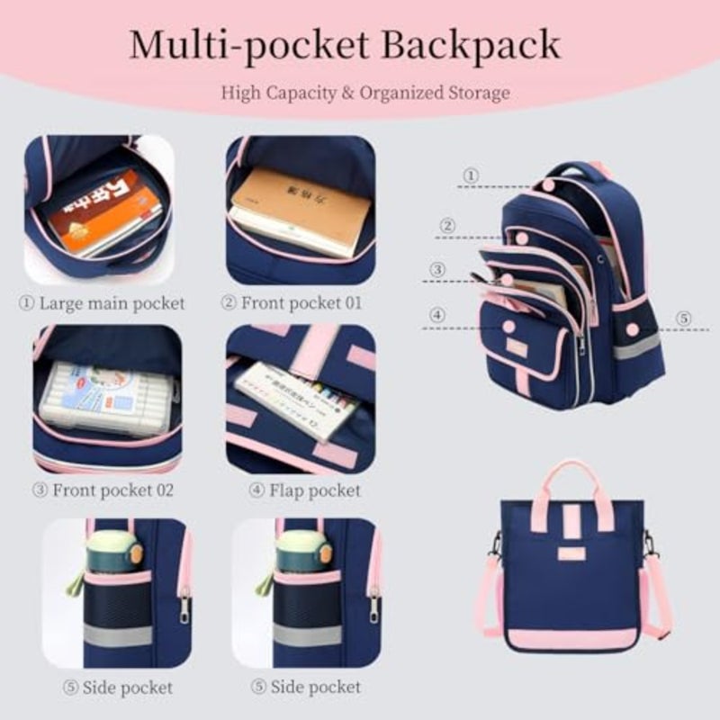 Unisex Child 2729 6 Wheels Trolley + Backpack Sets - Image 4