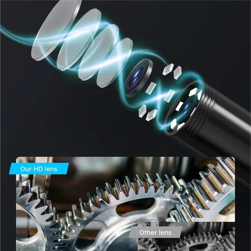 Borescope, Industrial Endoscope Handheld High-Definition Screen Car Inspection Instrument Pipeline Tool Probe - Image 5