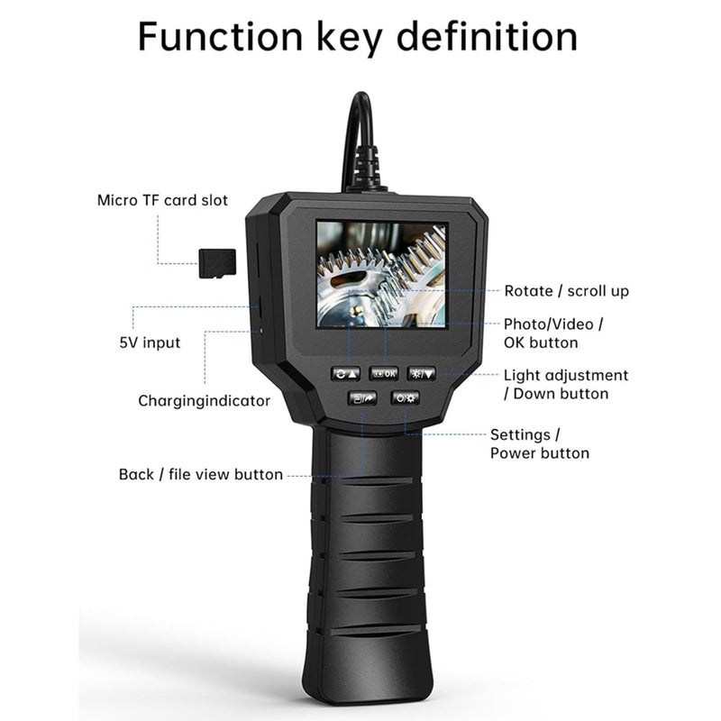 Borescope, Industrial Endoscope Handheld High-Definition Screen Car Inspection Instrument Pipeline Tool Probe - Image 4