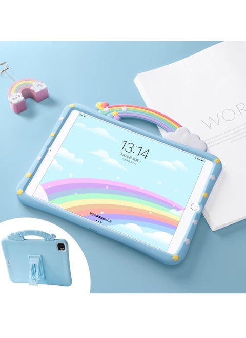 حافظة أطفال لجهاز iPad Pro مقاس 11 بوصة (2022/2021/2020/2018): حامل بمقبض من السيليكون الناعم وغطاء لطيف من السيليكون للكمبيوتر اللوحي للأطفال من الجيل الرابع/ الثالث/ الثاني/ الأول 2022/2021/2020/2