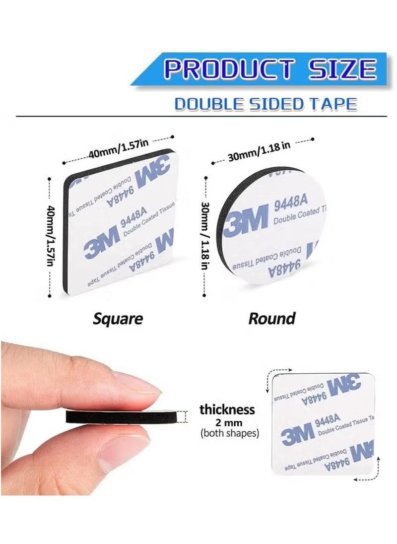 3M 100 Pcs Double Sided Tape Strong Heavy Duty Waterproof Tape Adhesive Foam Pad Tape for Holding Picture, Walls Picture, Light, Hooks, Home, Office, Square & Round, 40×40mm  - Image 2