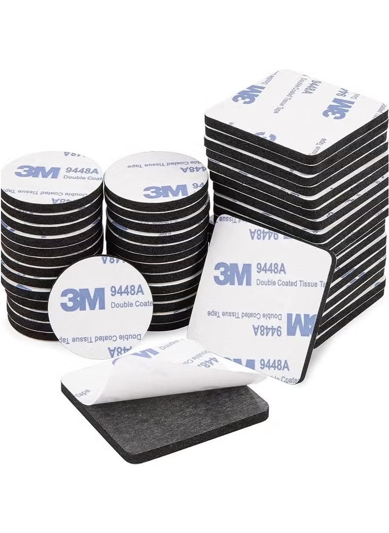 3M 100 Pcs Double Sided Tape Strong Heavy Duty Waterproof Tape Adhesive Foam Pad Tape for Holding Picture, Walls Picture, Light, Hooks, Home, Office, Square & Round, 40×40mm  - Image 1