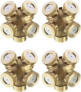 Yardwe Yardwe 4pcs Mist Spray Nozzle 4 Hole Brass Misting Nozzles Agricultural Water Sprayer Sprinkler Irrigation for Outdoor  - Image 1