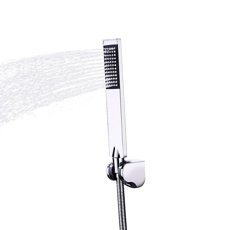 KES Brass Shower Head Hand-Held Shower Wand Handheld Shower Head with 1.5-Meter Long Hose Square Style Handheld Shower Holder for Bathroom Showering System Contemporary Polished Chrome, LP135-CH - Image 4