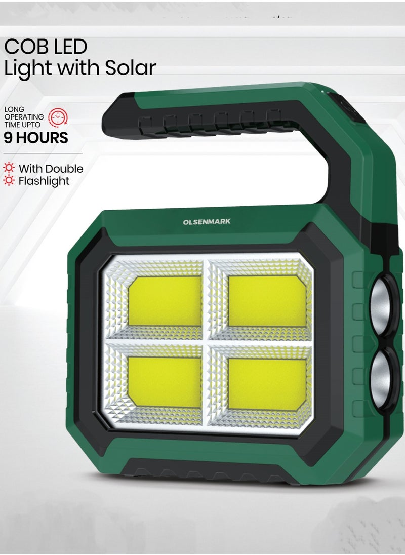 Olsenmark Olsenmark COB LED Light with Solar- OME2840, Advanced Technology, Efficient Performance, Convenient Charging and Double Flashlight Design, 9 Hours Continuous Working  - Image 1