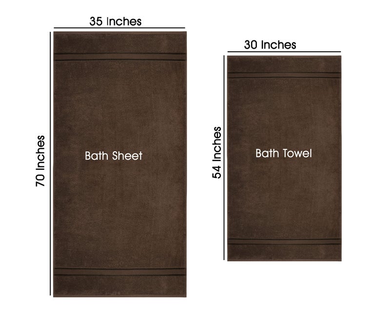 COTTON CRAFT Ultra Soft Bath Sheets - 2 Pack - 35 x 70 - Absorbent Quick Dry Everyday Luxury Hotel Bathroom Spa Gym Shower Beach Pool Travel Dorm - 100% Cotton - 580 GSM - Easy Care - Chocolate Brown - Image 3
