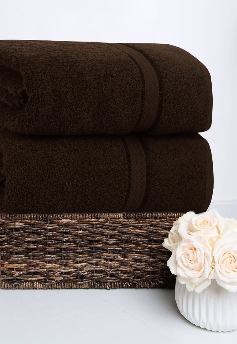 COTTON CRAFT Ultra Soft Bath Sheets - 2 Pack - 35 x 70 - Absorbent Quick Dry Everyday Luxury Hotel Bathroom Spa Gym Shower Beach Pool Travel Dorm - 100% Cotton - 580 GSM - Easy Care - Chocolate Brown - Image 4