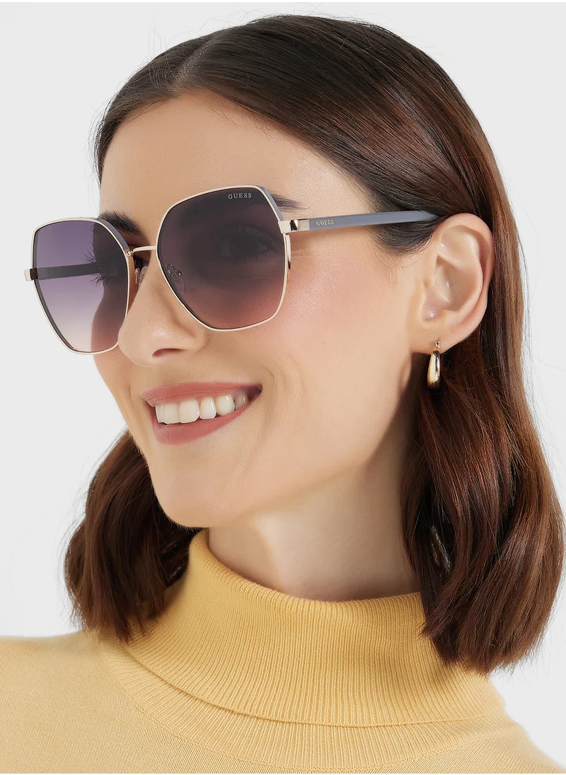 جس Uv-Protected Oversized  Sunglasses