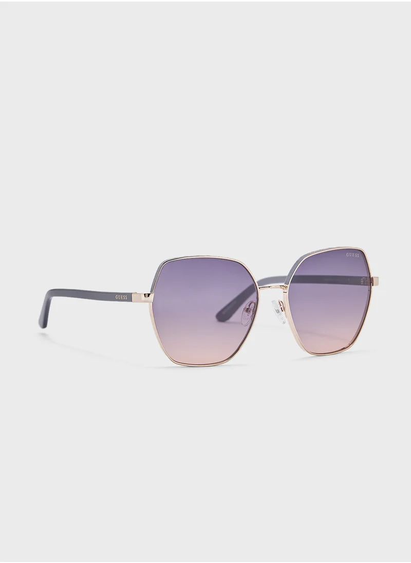 جس Uv-Protected Oversized  Sunglasses