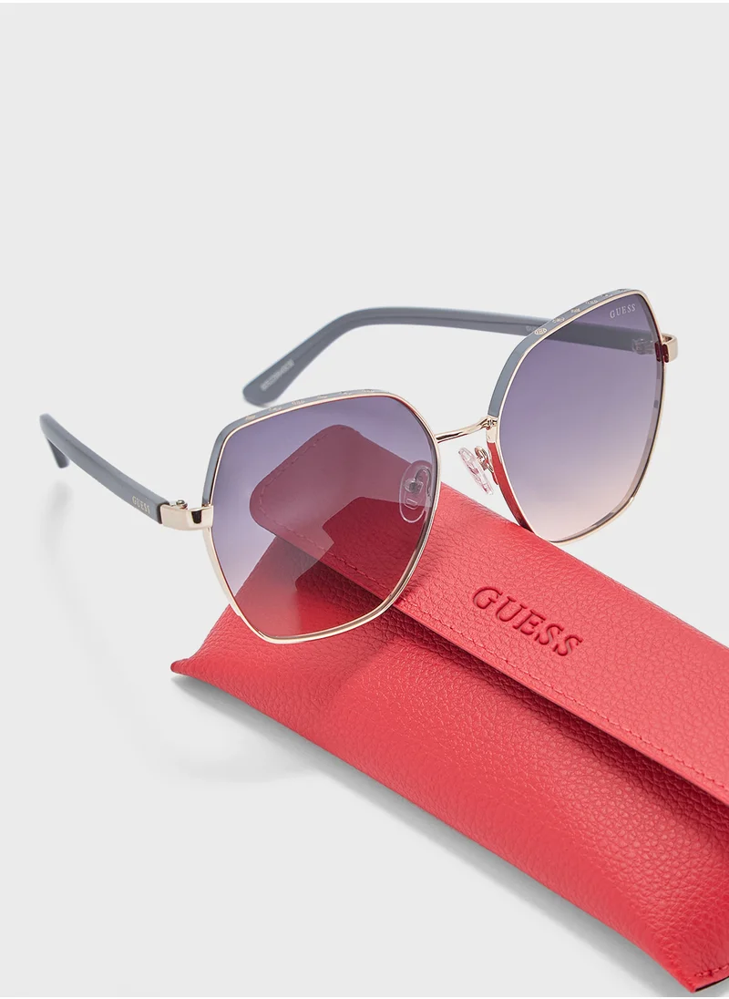 جس Uv-Protected Oversized  Sunglasses