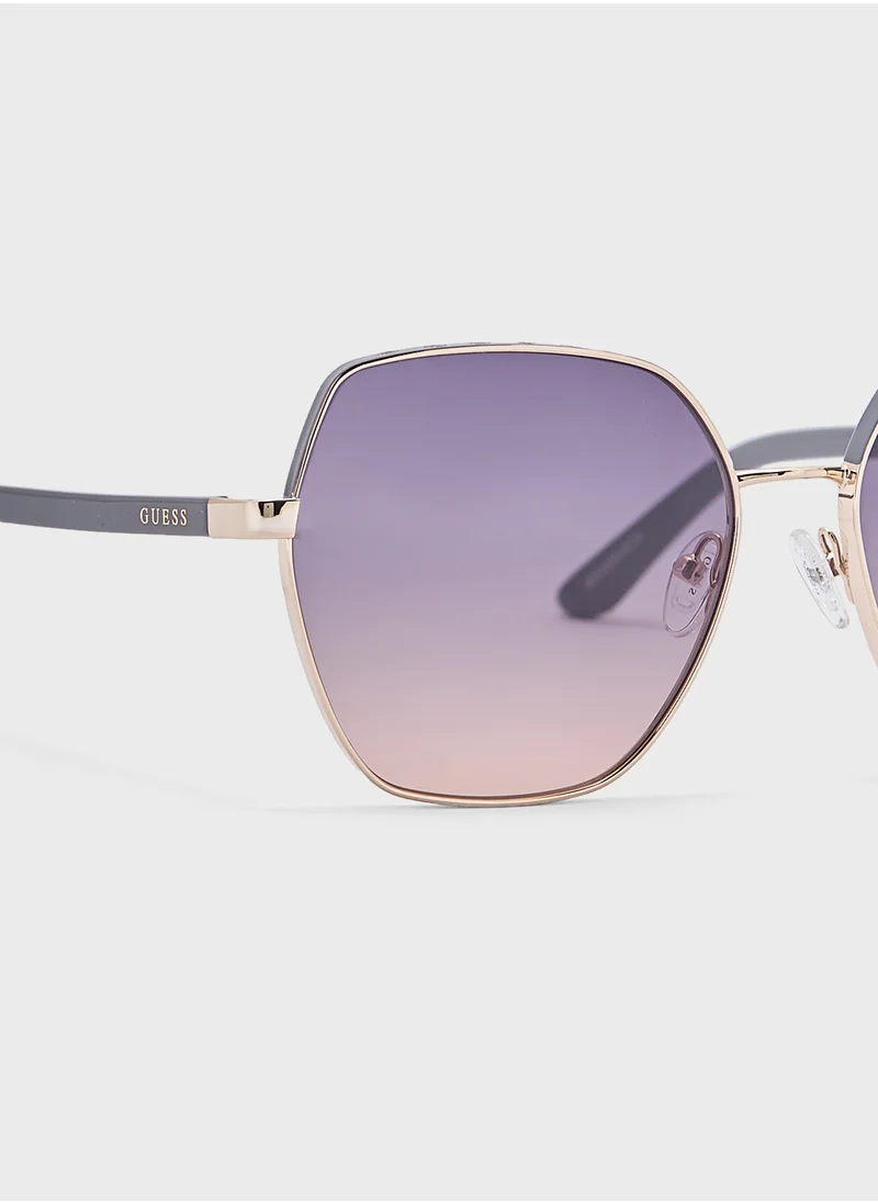 جس Uv-Protected Oversized  Sunglasses
