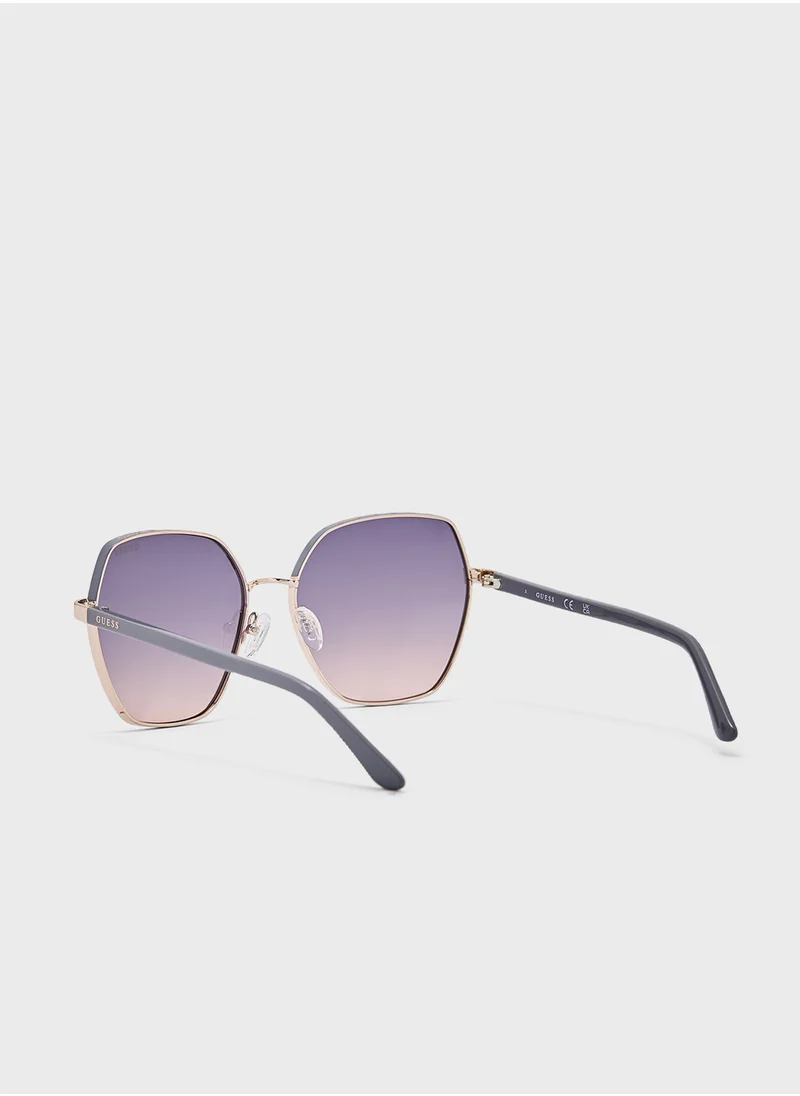 جس Uv-Protected Oversized  Sunglasses