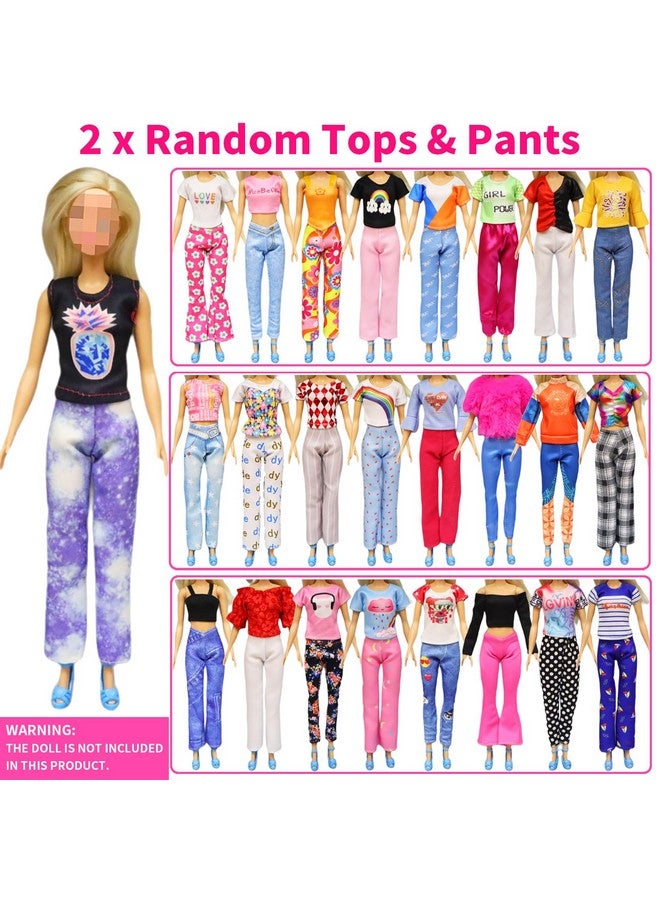 Ecore Fun 48 Pcs Doll Clothes And Accessories For 11.5 Inch Doll2 Princess Dresses 7 Fashion Dresses 2 Outfits 2 Swimsuits 10 Shoes 5 Crowns 5 Necklaces 5 Handbags 10 Hangers Accessories Girls Gift - Image 3