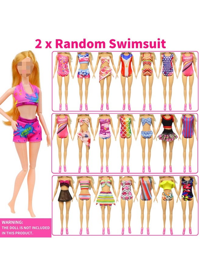 Ecore Fun 48 Pcs Doll Clothes And Accessories For 11.5 Inch Doll2 Princess Dresses 7 Fashion Dresses 2 Outfits 2 Swimsuits 10 Shoes 5 Crowns 5 Necklaces 5 Handbags 10 Hangers Accessories Girls Gift - Image 4