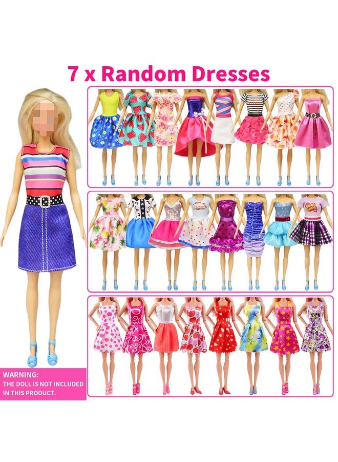 Ecore Fun 48 Pcs Doll Clothes And Accessories For 11.5 Inch Doll2 Princess Dresses 7 Fashion Dresses 2 Outfits 2 Swimsuits 10 Shoes 5 Crowns 5 Necklaces 5 Handbags 10 Hangers Accessories Girls Gift - Image 2