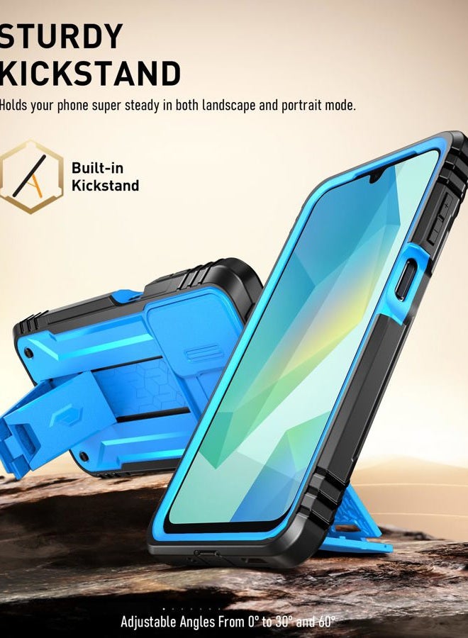 POETIC Revolution Case for Samsung Galaxy A16 5G/4G, [Sliding Camera Cover], 20 Feet Military Grade Drop Test, Full Body Shockproof Case with Kickstand and Built-in Screen Protector, Light Blue - Image 4