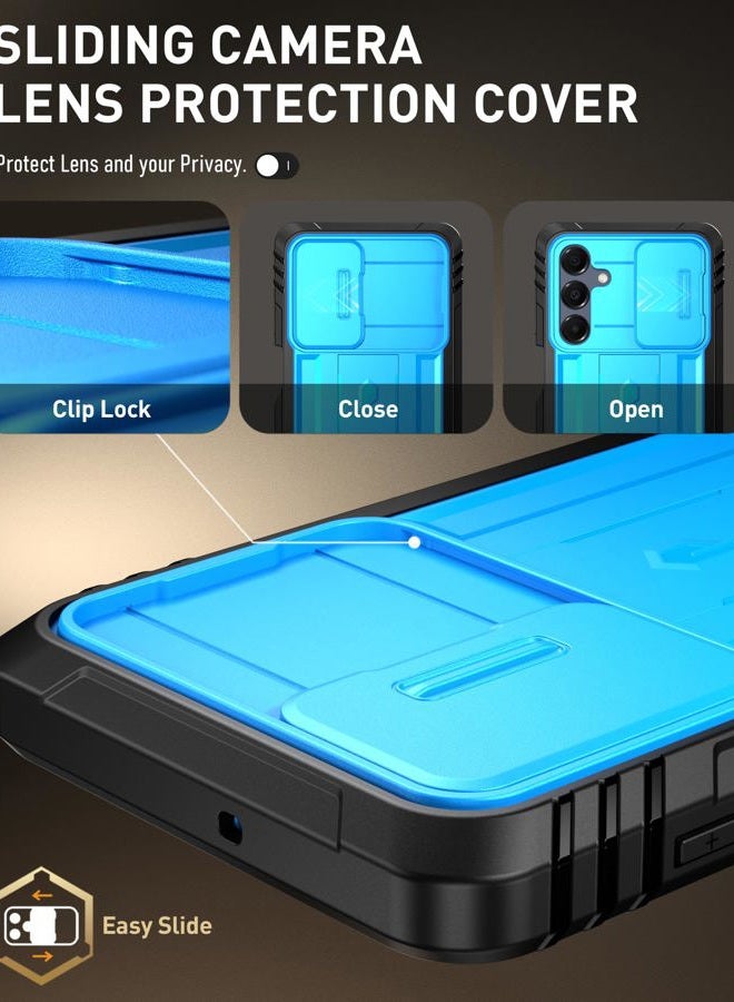 POETIC Revolution Case for Samsung Galaxy A16 5G/4G, [Sliding Camera Cover], 20 Feet Military Grade Drop Test, Full Body Shockproof Case with Kickstand and Built-in Screen Protector, Light Blue - Image 5