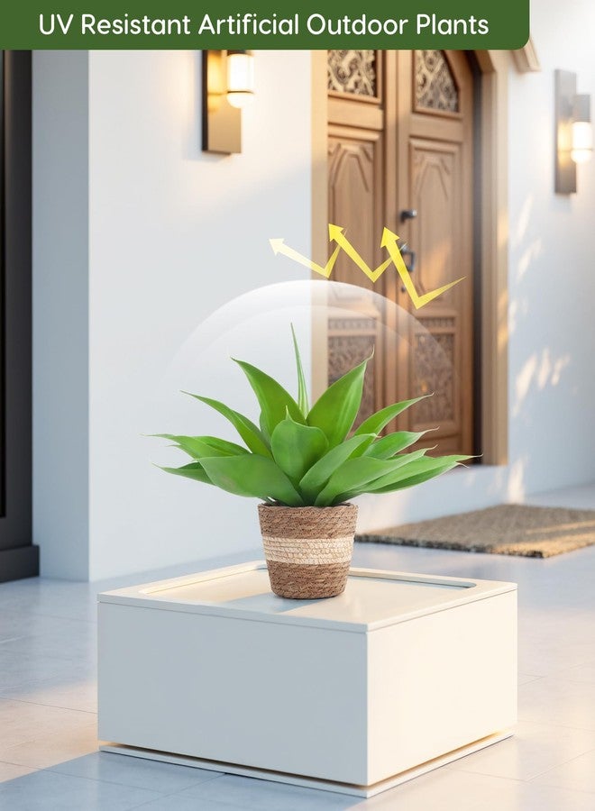 Velener Fake Agave with Rattan Pot, Artificial Plant Outdoor Agave - Fake Sucuulents Plants for Indoor and Outdoor Decor(15 Inch) - Image 5
