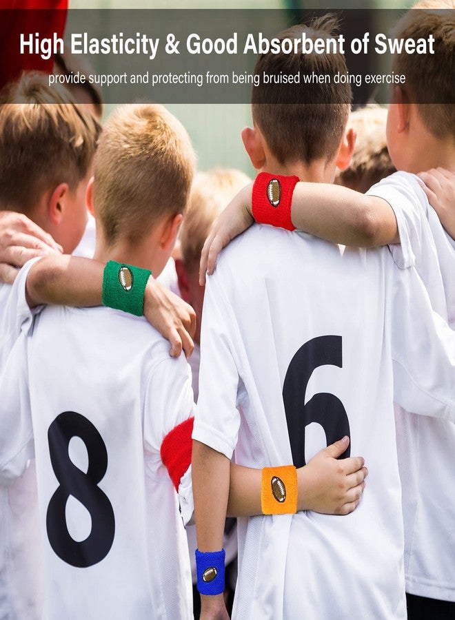 Zomiboo 24 Pieces Kids Sports Wristbands 6 Colors Football Sports Party Favor Colorful Wrist Sweatbands Cloth Wristbands for Birthday Party Sports Party - Image 5