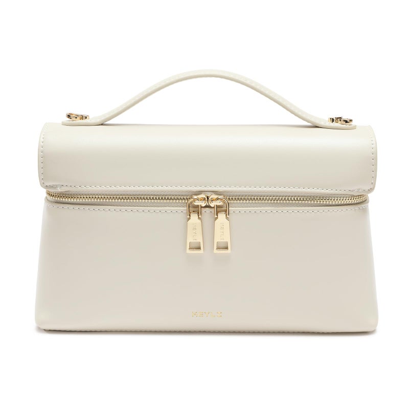 Keyli Womens Crossbody Bag Small TopHandle Pouch Purse Fashion Designer Shoulder Handbag Trendy Quiet Leather Purse Cream White