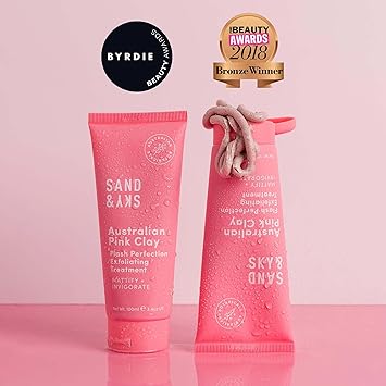 Sand & Sky Sand Sky Australian Pink Clay Exfoliating Face Scrub with AHA Pearl Powder Gentle Physical Chemical Exfoliant for Smooth Skin Reduces Texture - Image 2
