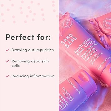Sand & Sky Sand Sky Australian Pink Clay Exfoliating Face Scrub with AHA Pearl Powder Gentle Physical Chemical Exfoliant for Smooth Skin Reduces Texture - Image 4