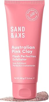 Sand & Sky Sand Sky Australian Pink Clay Exfoliating Face Scrub with AHA Pearl Powder Gentle Physical Chemical Exfoliant for Smooth Skin Reduces Texture - Image 1
