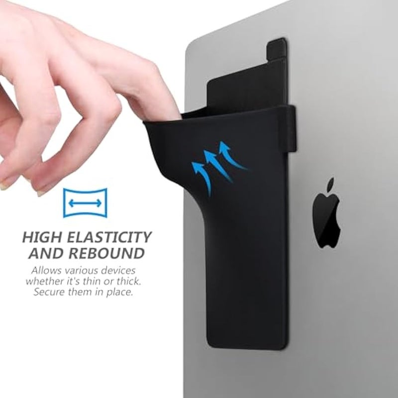 Portable External Hard Drive Sleeve for Laptop, Stick on Pouch Holder with Reusable Adhesive, Fit 2.5 Seagate, WD, Toshiba, LaCie External HDD, SSD, Wireless Mouse, Cables, with Pen Loop, Black - Image 4