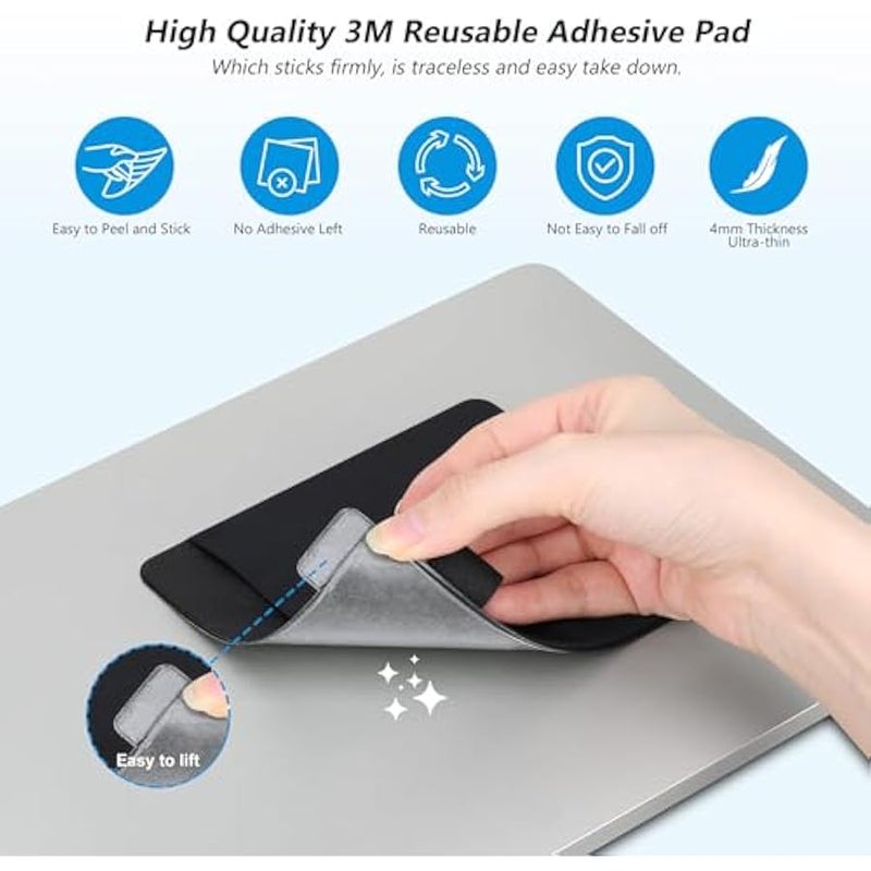 Portable External Hard Drive Sleeve for Laptop, Stick on Pouch Holder with Reusable Adhesive, Fit 2.5 Seagate, WD, Toshiba, LaCie External HDD, SSD, Wireless Mouse, Cables, with Pen Loop, Black - Image 3