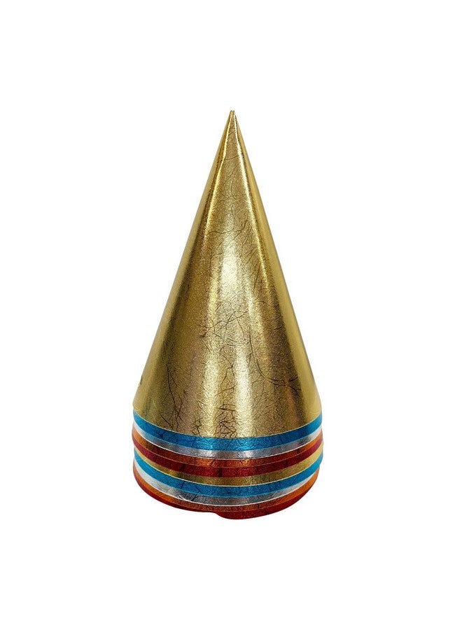 TRIACE Party Hats Pack of 20. 5 Colours in Textured Foil. PRE ASSEMBLED. Perfect for Birthday Parties. TR 232 - Image 2