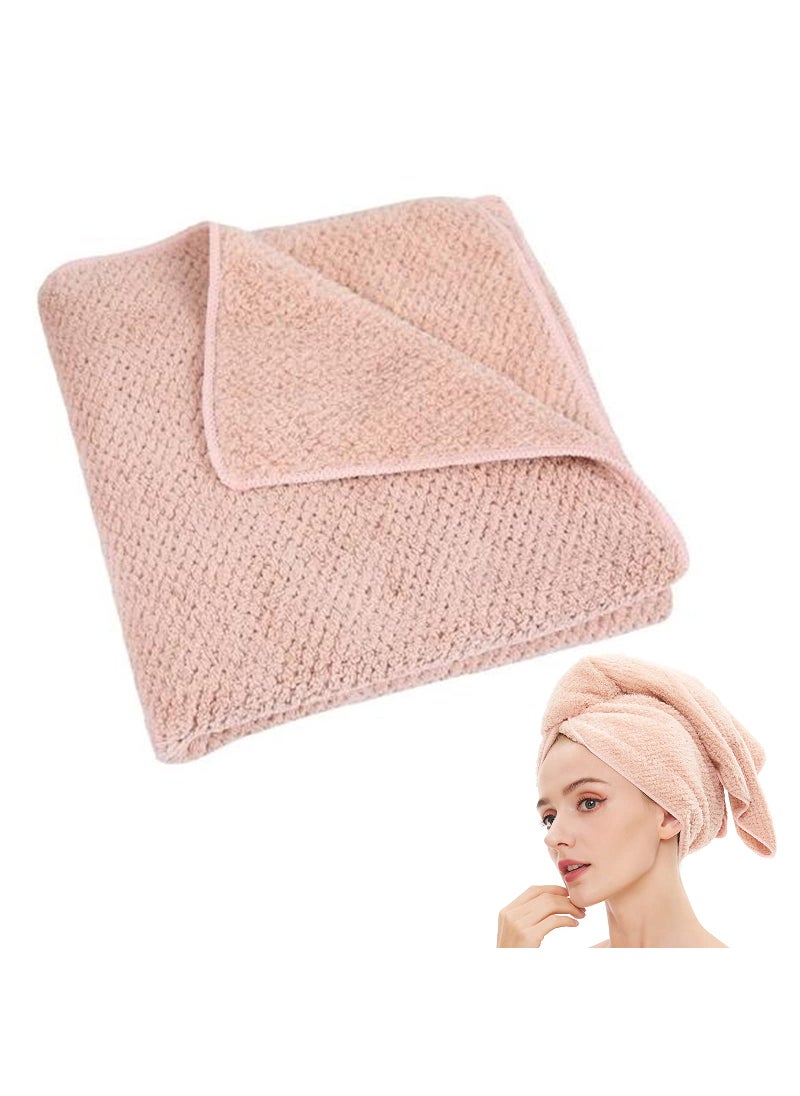 Laojbaba Laojbaba Microfiber Hair Towel Quick Dry Hair Towel Hair Drying Towels Suitable for All Kinds of Hair Ultra Absorbent Long and Thick Hair 20X40inch Lotus Root Pink (1pcs) 