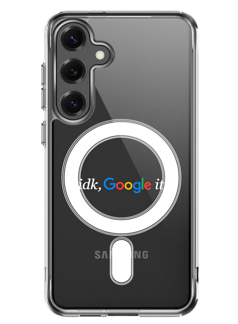 Theodor Magnetic Case for Samsung Galaxy S25 6.2-inch Compatible with MagSafe Wireless Charging, Shockproof Phone Bumper Cover Google it - White - Image 1