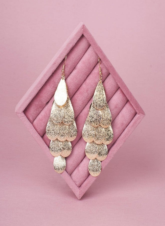 SALTY Anti Tarnish Nightclub Exaggerated Tassel Drop Earrings Set for Women | Stylish Fashion Jewellery | Accessories for Girls | Minimal Jewelry | Ideal for Gifting | Marriage, Birthday | Gift for Valentine Day - Image 5
