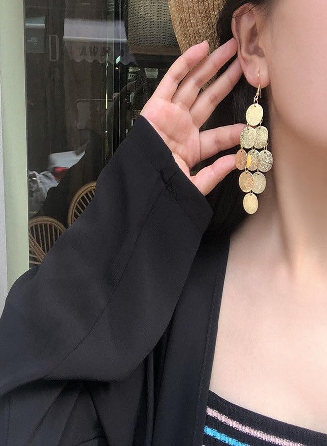 SALTY Anti Tarnish Nightclub Exaggerated Tassel Drop Earrings Set for Women | Stylish Fashion Jewellery | Accessories for Girls | Minimal Jewelry | Ideal for Gifting | Marriage, Birthday | Gift for Valentine Day - Image 2