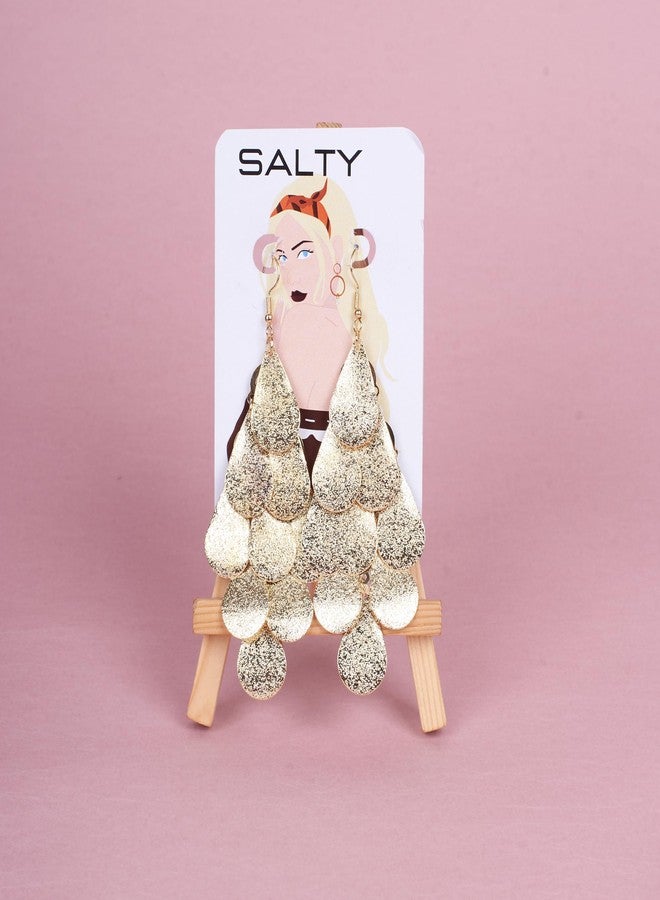 SALTY Anti Tarnish Nightclub Exaggerated Tassel Drop Earrings Set for Women | Stylish Fashion Jewellery | Accessories for Girls | Minimal Jewelry | Ideal for Gifting | Marriage, Birthday | Gift for Valentine Day - Image 4