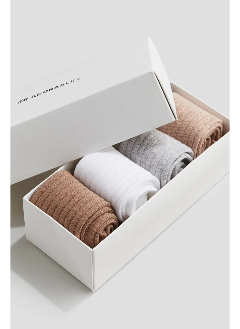 H&M 4-pack rib-knit socks