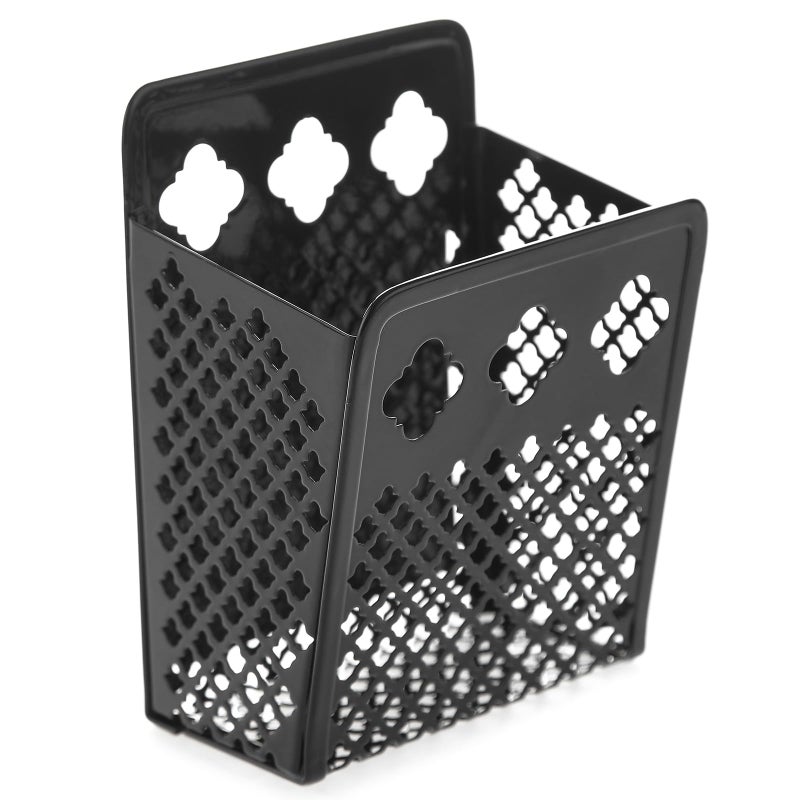 zeyce Magnetic Pen Holder, Mesh Metal Strong Magnet Dry Erase Marker Holder Pencil Organizer Small Items Basket for Refrigerator, Whiteboard, Locker Accessories-Black - Image 5