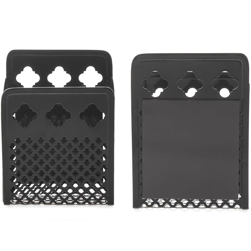 zeyce Magnetic Pen Holder, Mesh Metal Strong Magnet Dry Erase Marker Holder Pencil Organizer Small Items Basket for Refrigerator, Whiteboard, Locker Accessories-Black - Image 4