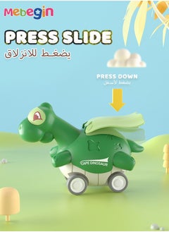 MEBEGIN 5 PCS Dinosaur Vehicle Playsets with Rotated Head, Press on Go Dinosaur Monster Car Toys, Multifunctional Safe Plastic Dinosaur Car Toys, Push to Slide, No Batteries, Great Gift for Kids  - Image 4