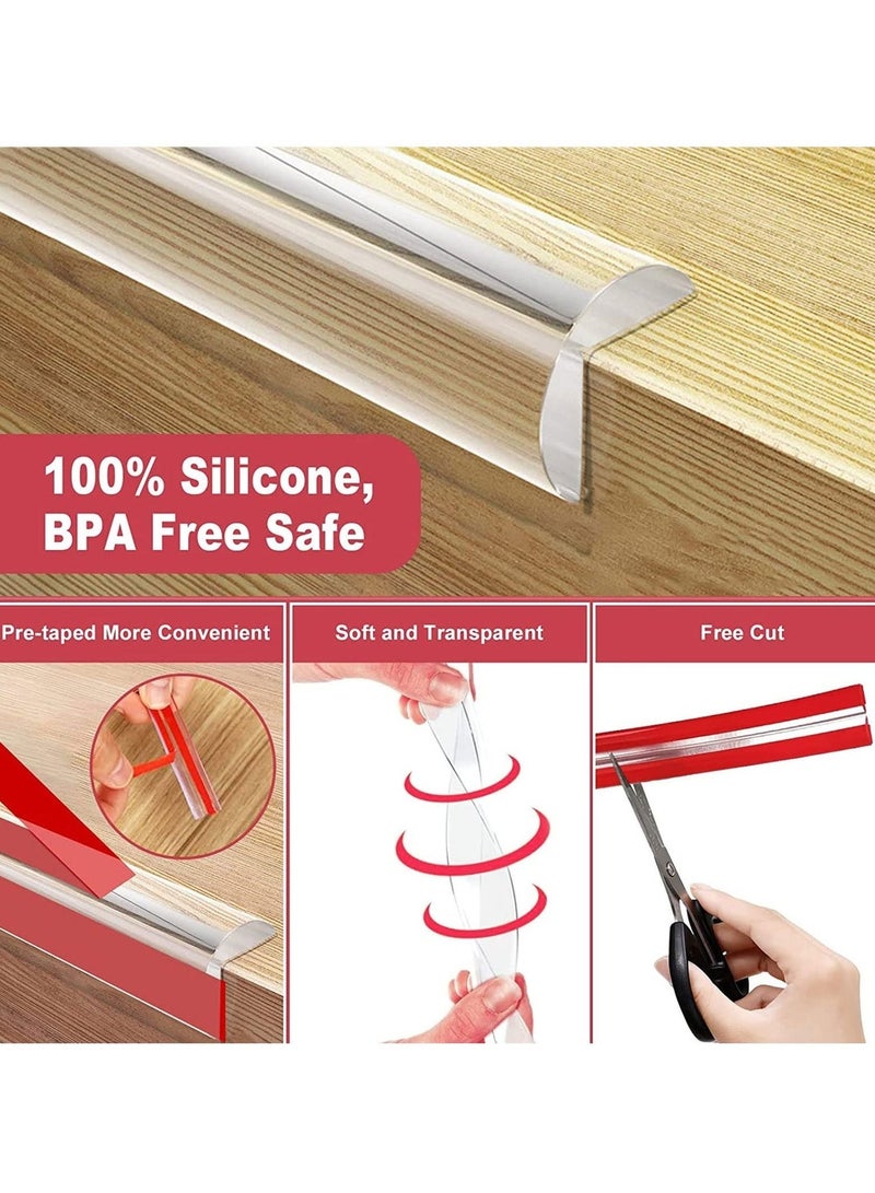 هاهاهاي (3Mx1.5CM) سيليكون PVC واقيات الحواف والزوايا،السلامة حامي الزاوية،الجداول حراس الزاوية سلامة الطفل، لينة سيليكون الوفير قطاع لزوايا حادة من خزائن الجداول الأدراج - Image 3