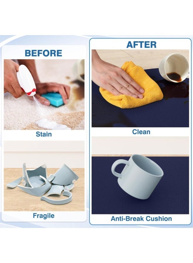 Next Vogue Ours To Yours Cushioned Anti-Fatigue, 2 Piece Set, Kitchen Mat, Non Skid Waterproof Comfort Standing Kitchen Mats 120cmx44cm and 75cmx44cm (Blue, 120cmx44cm) - Image 4