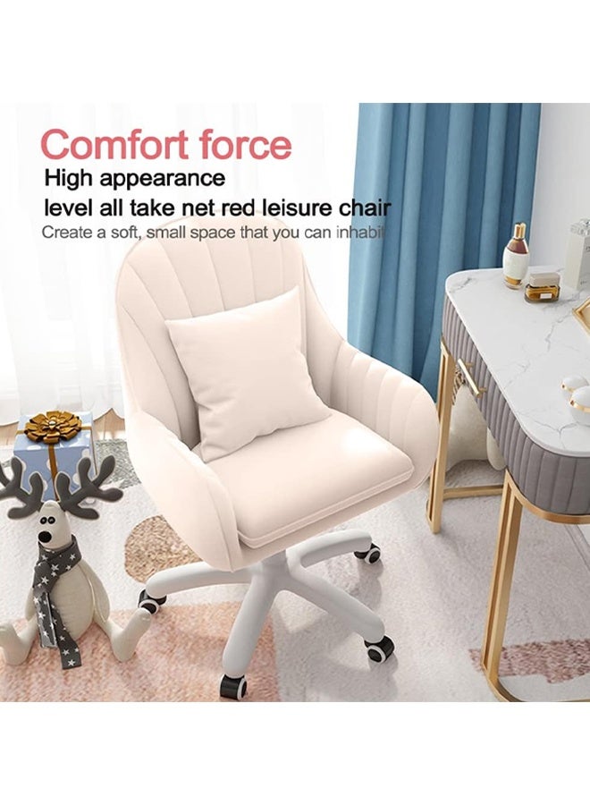 MLADEN Ergonomic Computer Chair Home Office Desk Butterfly Chair with Mid-Back Upholstered Makeup Chair for Girls Height Adjustable Swivel Office Chair, Vanity Chair, Desk Chair for Dormitorie, Office, Bedroom, Study Room - Image 5