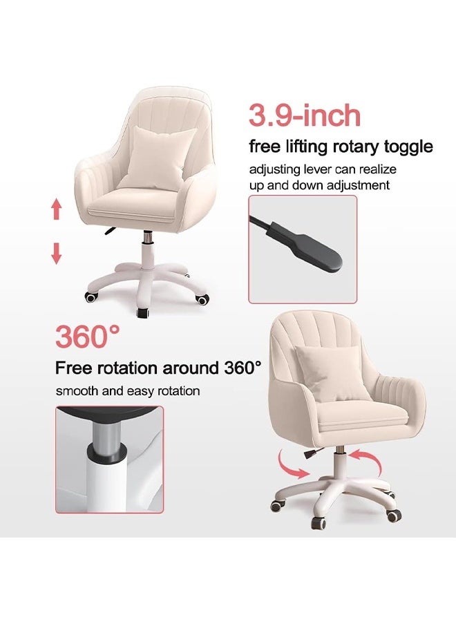 MLADEN Ergonomic Computer Chair Home Office Desk Butterfly Chair with Mid-Back Upholstered Makeup Chair for Girls Height Adjustable Swivel Office Chair, Vanity Chair, Desk Chair for Dormitorie, Office, Bedroom, Study Room - Image 3