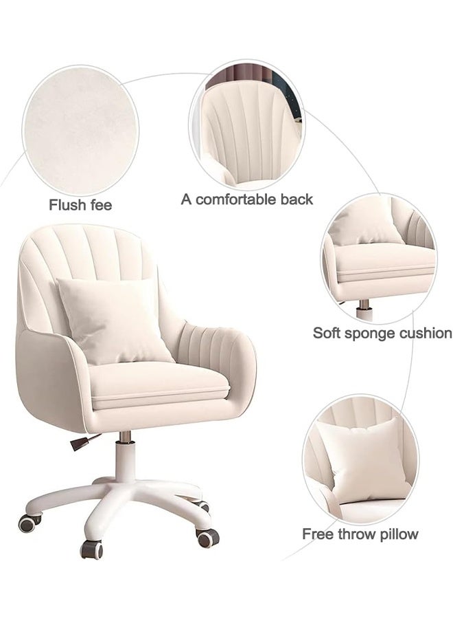 MLADEN Ergonomic Computer Chair Home Office Desk Butterfly Chair with Mid-Back Upholstered Makeup Chair for Girls Height Adjustable Swivel Office Chair, Vanity Chair, Desk Chair for Dormitorie, Office, Bedroom, Study Room - Image 4